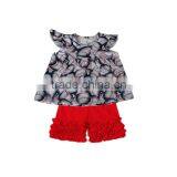 bulk wholesale kids clothing baseball pattern top with ruffle red shorts alli baba com kids export clothing