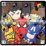 Iron Man Spider-Man cartoon Transformers silicone luggage tag pendant creative license tag travel goods consignments 2