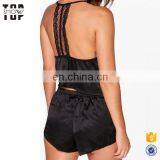 China Suppliers pj Set Women Sexy Nightwear Women Lace T Back Vest Pajama Sets thumbnail-3
