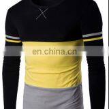 China OEM/ODM Men's Trend Long Sleeve T-shirt Stitching Sweatshirt Round Neck Hit Color thumbnail-3