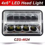CZG-4624 for Traillers Trucks 6x4 inch 24w led head lamp with hi/low spot beam black for heavy duty 4X6 inch led head light