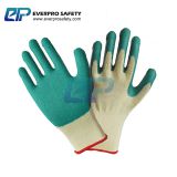 Factory Direct 10G 5 yarn Cotton Liner Latex Crinkle Coated Work Gloves With EN388 3142X