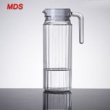 OEM logo square stripe glass water beverage jug wholesale