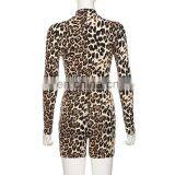 Animal Print Mock Neck Women Long Sleeves Sexy Bodysuit thumbnail-5