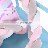 Amazon Best Seller Stock Fashion Nursery Cradle Decor Knot Triple Braids Baby Crib Bumper thumbnail-3