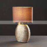 Japan Style Simple Custom Luxury Gold Indoor Lighting Ceramic Base Royal Antique Brown Bedside Lamps for Hotel thumbnail-5