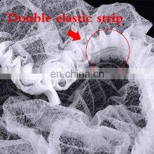 Doctor Nurse Bouffant Blue White Surgical Medical Disposable Non Woven 21" 24" Elastic Hair Net Clip Mob Hats Caps Manufacturers thumbnail-4