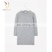 Girls 100% Pure Cashmere Round Neck Long Dress Sweater thumbnail-1