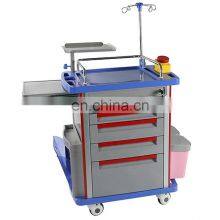 New Design Hospital ABS Plastic Medicine Crash Cart Emergency Trolley for ICU thumbnail-1