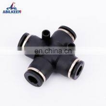 Durable PZA Series 4mm to 16mm Plastic Four Way Quick Joint Push In Tube Hose Pipe Pneumatic Cross Type Fitting thumbnail-2