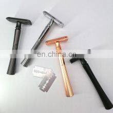 Manufactory Wholesale Long Handle Stainless Steel Metal Mens Shaving Safety Razor thumbnail-5