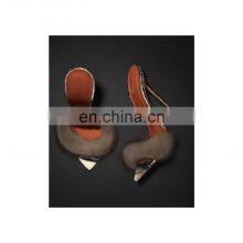 Fur Design Snake Print Golden Color Women High Heel Sandals Shoes thumbnail-5