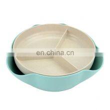 Wheat Straw Double Dish for Pistachios, Peanuts, Nuts, Fruits, Candies, Snacks Plastic Serving Dishes and Bowls thumbnail-3