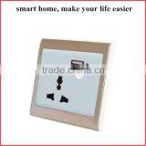 Wall Mounting 86 Standard Universal Zigbee Power Socket 2200W 10A With USB Charging Jack For Zigbee Smart Home Automation System