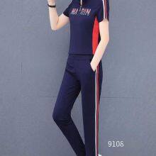 Monisa Female Sports Leisure Colors Suit With Short Sleeves and Long Trousers in Summer thumbnail-5