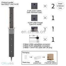 Motorized Pop up Socket UK With QC Charger and RJ45 thumbnail-3