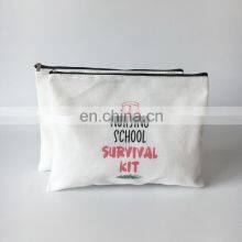 High Quality Recycle Custom Logo Blank White Waterproof Cosmetic Bag Lady Handbag Bag Pencil Pouch Wallet Coin Purse With Zipper thumbnail-5