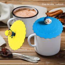 Silicone Cup Covers Cartoon Cute Cup Lid Colorful, Cute Animal Shape Creative Leak-Proof Cup Lid thumbnail-2