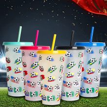 World Cup football soccer gifts Color Changing Cups Plastic Tumblers