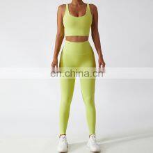 Women Printed Yoga Leggings Running Workout Clothing Yoga Suit Top Sports Wear Gym Fitness Set thumbnail-2