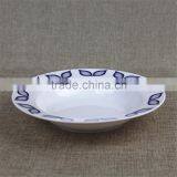10.5 Inch Broadside Round Shape Porcelain White Glazed Blue Lotus Flower Decrated Inexpensive Hebei Factory 20PCS Ceramic Dinner thumbnail-3