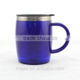 Customized Logo Double Layer Stainless Steel Coffee Mug Cup With Leak-proof Lid thumbnail-1