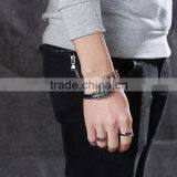 Motorcycle Bike Chain Bangle Design Stainless Steel Silver Red Plated Unisex Bracelet thumbnail-6