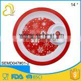 Hot Selling Melamine Big Plate 2-section Christmas Serving Chip Tray thumbnail-1