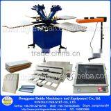 Floor Type Double Rotary 4-4 Manual Screen Printing Press With Screenprinting Supplies Kits