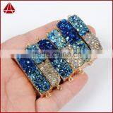 Bicolor Titanium Druzy Bar Connector-blue, Silbver, Green thumbnail-5