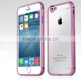 Transparent Acrylic Arc Back Cover With Multi Color Metal Bumper Cell Phone Cases for Iphone6 6plus thumbnail-1