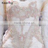 One Set Pink Beads Handmade Decorative Dress Patch for Women WDP-021 thumbnail-1