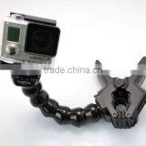 Jaws Flex Clamp Mount + Adjustable Neck With Mount & Screw For Gopro Hero 4/3+/3/2 thumbnail-4