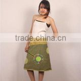 SHSK272A cotton wrapper skirt with patch and block print price $6.5