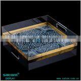 Guangzhou Manufacturer Glass Cash Tray With Acrylic Serving Tray With Handle thumbnail-1