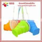 Multi-function silicone drinking folding tea cup with lid                        
                                                                                Supplier's Choice