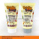 Yellow Plastic Labeling Body Cream Tube Packaging