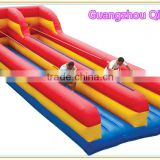 hot sale sport game inflatable bungee run with trampoline, inflatable bungee jump for kids and adults