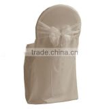 Ivory polyester banquet chair cover for wedding