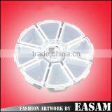 Easam 8 Cells Nail Art Container,nail Art Empty Wheel Box