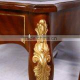 Finished Color - Writing Desk With Mahogany Gold Leaf Trimming - Jepara Style Tables