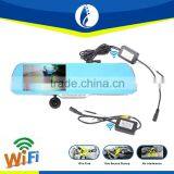 2016 New Wireless Wifi no Interference Car DVR Dual Camera Android 4.4 GPS Navigation Rear View Mirror