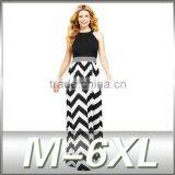 New Summer Wave Stripe Dress Waist Halter Dress thumbnail-1