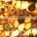 Backlight Agate Gemstone Table Top , Natural Agate Stone Table Top
