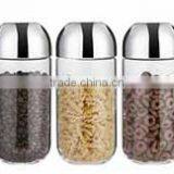 Sinoglass 3 Pcs Air Tight Borosilicate Glass Storage Jar Set With UV ABS Lid thumbnail-1