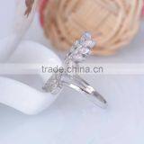 925 Sterling Pine Tree Leaf and Pine Cone Silver Ring Open Ended Design thumbnail-4