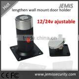 12V/24V adjustable Lengthen wall mount magnetic 60kg/120lbs door holder with exit button