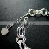 18cm Silver Plated Brass Faceted Circle Round Oval Link Fashion DIY Bracelet Supplies 1900064 thumbnail-2