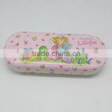 China Hign Quality Oval Shape Hinged Velvet Sponge Inside Folding Glasses Case Wholesale