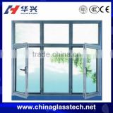 Europe Standard Modern Swing Aluminum Profile Quartz Glass Window